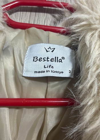 Bej Kadın Kürk Detaylı Midi Boy Mont - Görsel 4