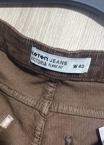 Düğmeli Kahverengi Süet Kadın Kot Pantolon - Görsel 4