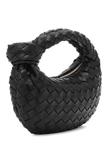 Derimod Siyah Örgü Desenli Deri Kadın El Çantası - Görsel 4