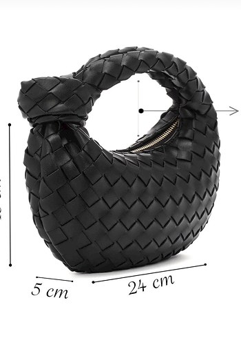 Derimod Siyah Örgü Desenli Deri Kadın El Çantası - Görsel 3