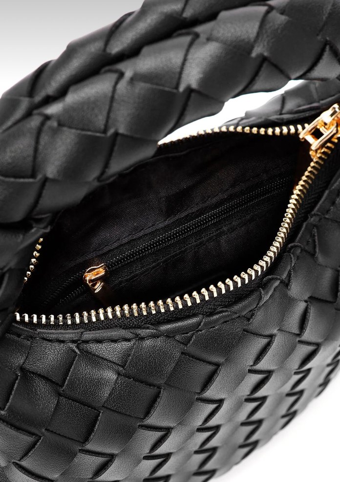 Derimod Siyah Örgü Desenli Deri Kadın El Çantası - Görsel 5