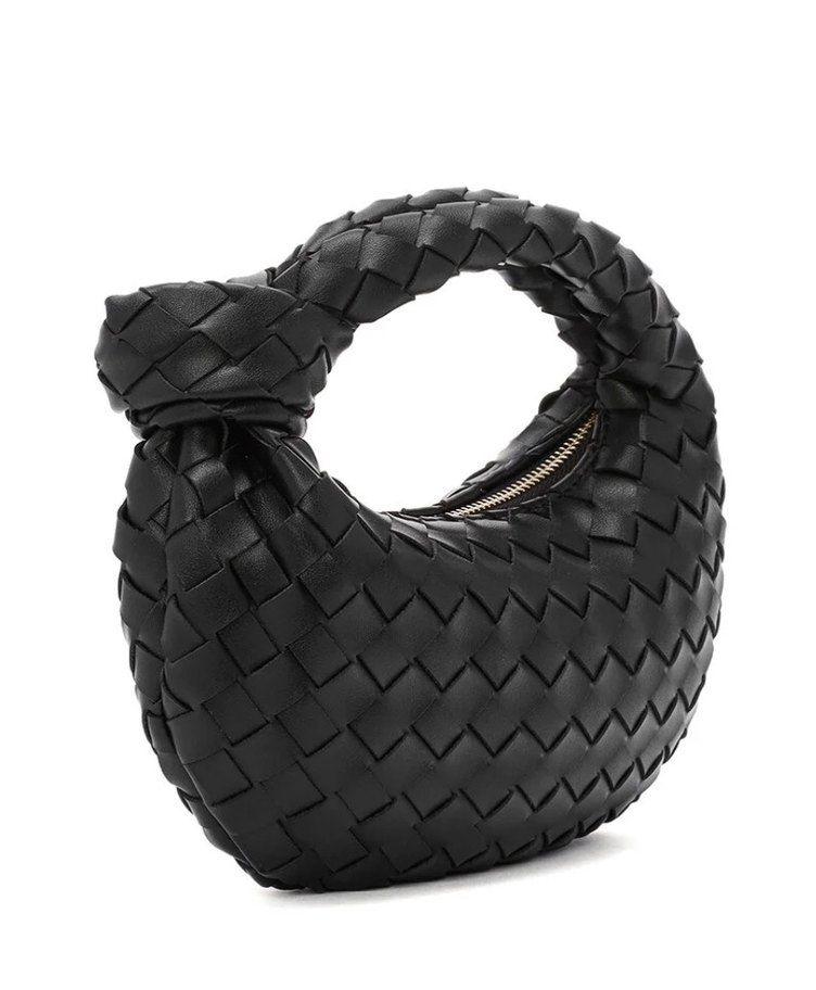 Derimod Siyah Örgü Desenli Deri Kadın El Çantası - Görsel 4