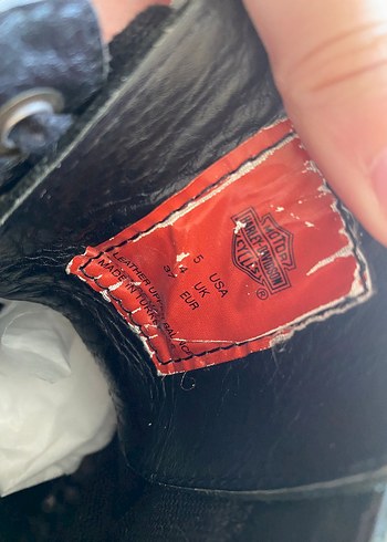 Harley Davidson Siyah Deri Biker Bot - Görsel 6