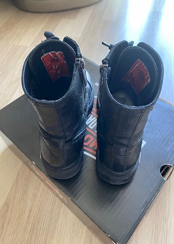 Harley Davidson Siyah Deri Biker Bot - Görsel 2
