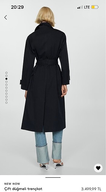 Mango Mango çift düğmeli trench kot
