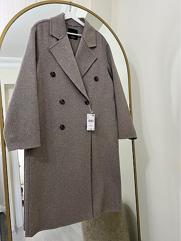 s Beden camel Renk Mango El yapımı oversize yün palto