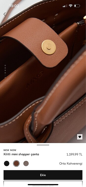 Beden Mango mini kilitli shopper çanta