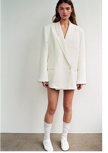 Zara çift düğmeli oversize blezar