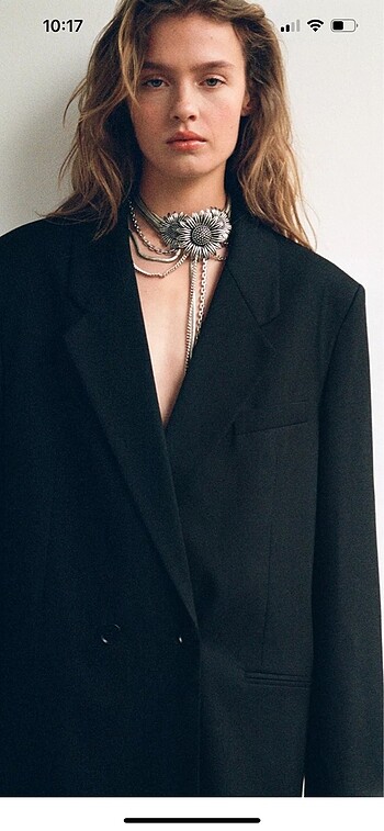 s Beden Zara çift düğmeli oversize blazer