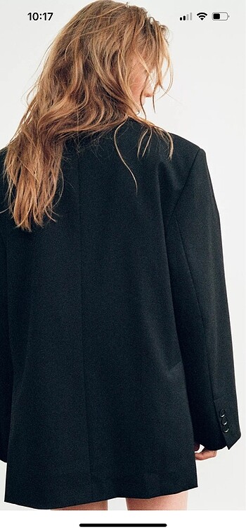 s Beden siyah Renk Zara çift düğmeli oversize blazer