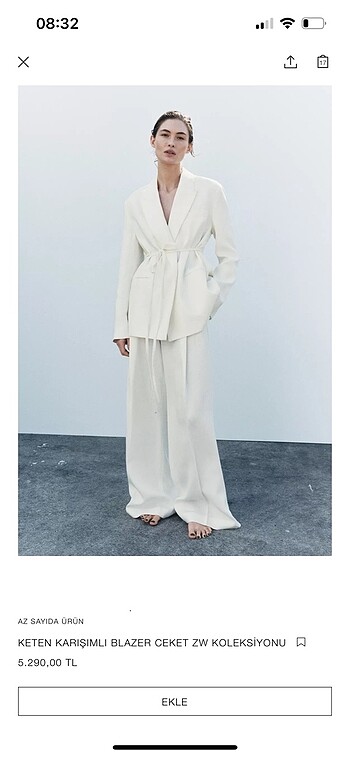 xs Beden Zara keten karışımlı blazer ceket zw koleksiyonu