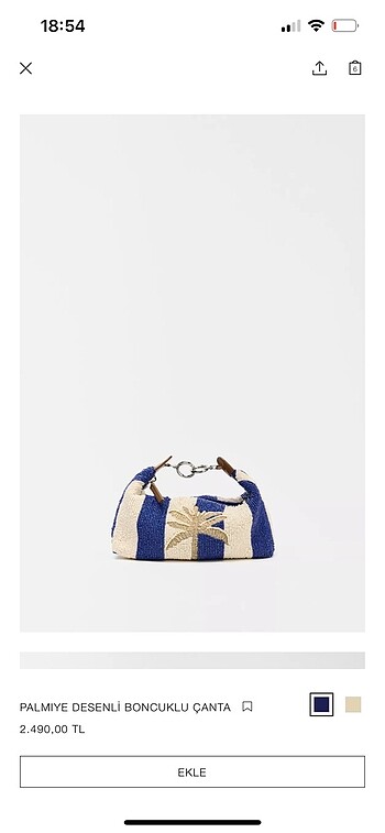 Zara palmiye desenli boncuklu çanta