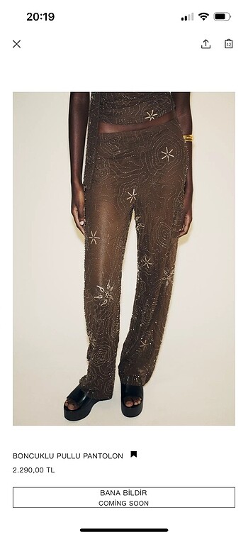 Zara Zara boncuklu pullu pantolon
