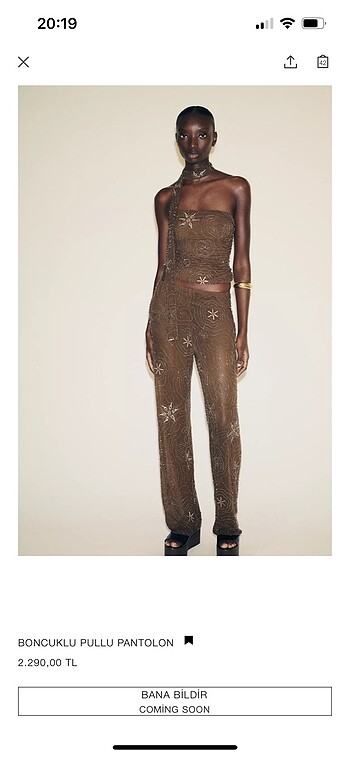 Zara boncuklu pullu pantolon