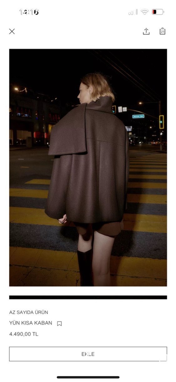 Zara yün kısa kaban - Görsel 2