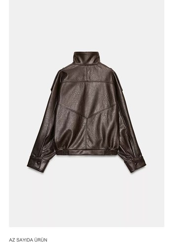 Zara Suni Deri Ceket - Görsel 5