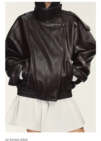Zara Suni Deri Ceket - Görsel 2