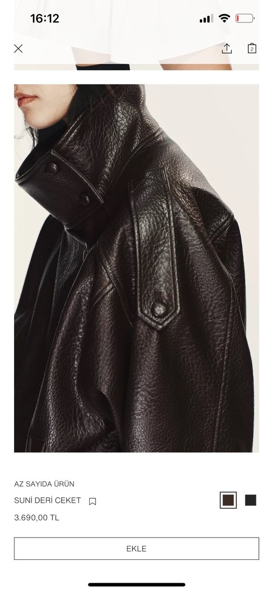Zara Suni Deri Ceket - Görsel 3