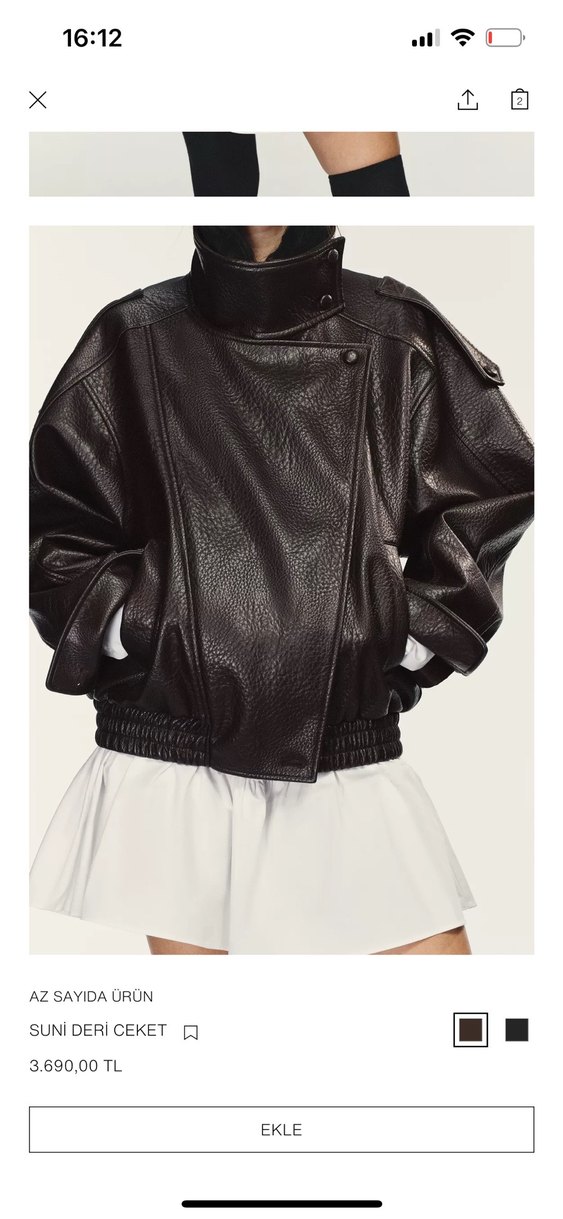 Zara Suni Deri Ceket - Görsel 2