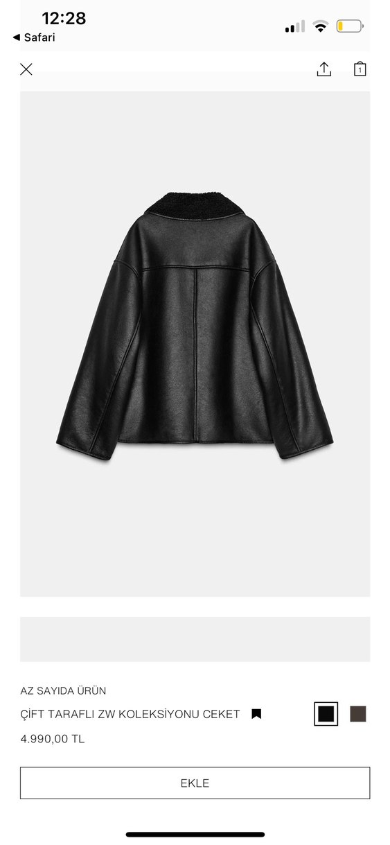 Zara çift taraflı zw koleksiyonu ceket - Görsel 2