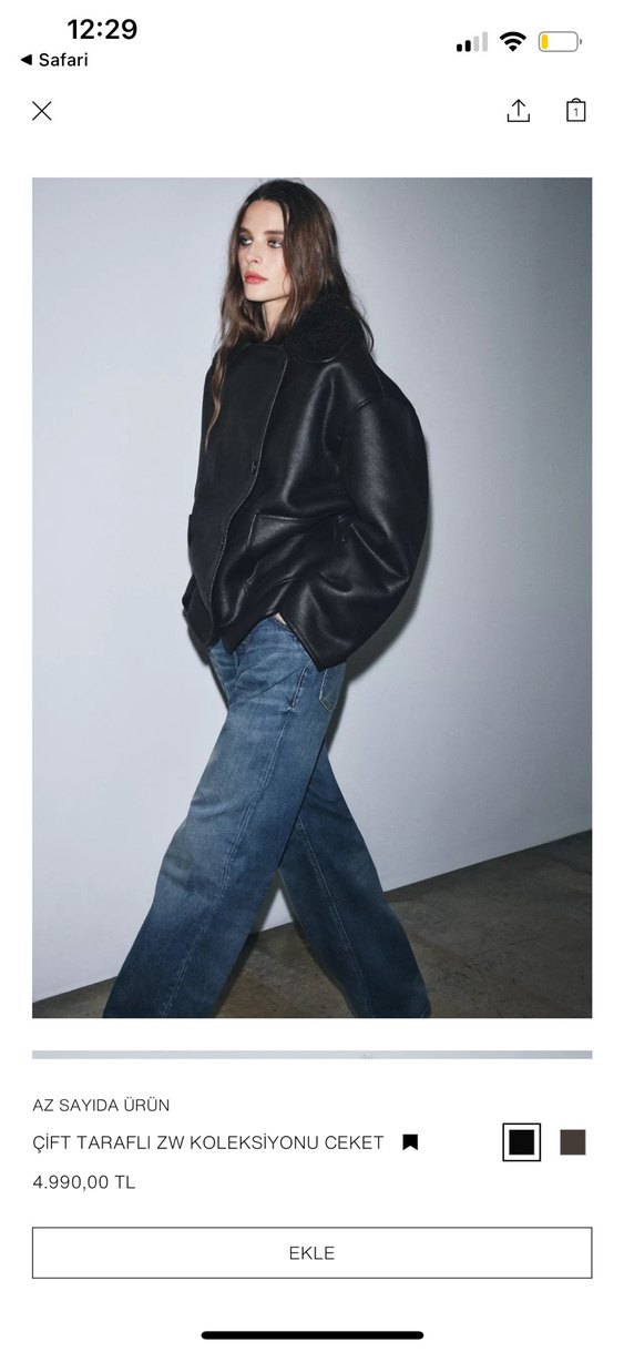 Zara çift taraflı zw koleksiyonu ceket - Görsel 4