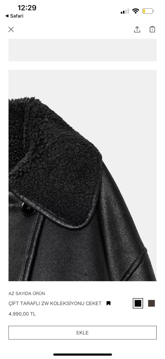Zara çift taraflı zw koleksiyonu ceket - Görsel 3