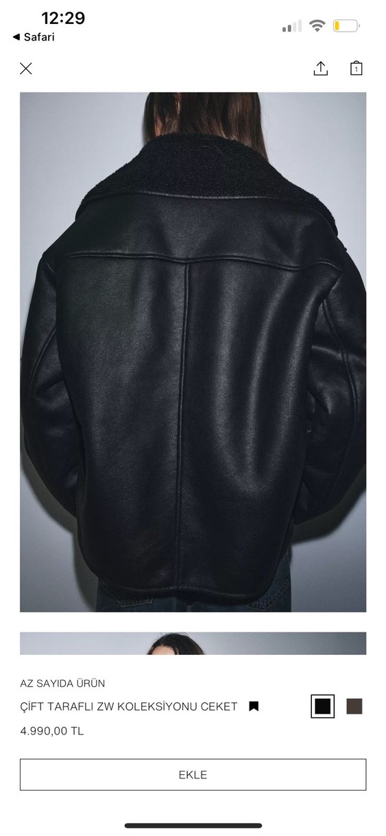 Zara çift taraflı zw koleksiyonu ceket - Görsel 5