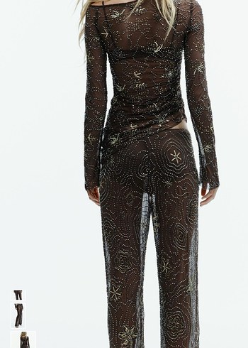 Zara boncuklu pullu pantolon - Görsel 2