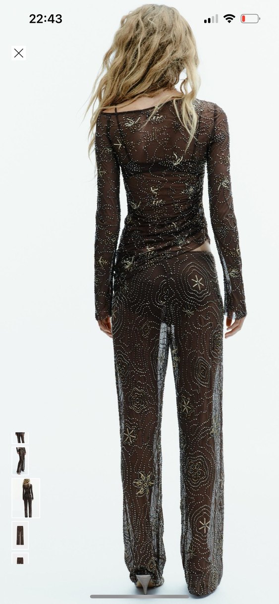 Zara boncuklu pullu pantolon - Görsel 2