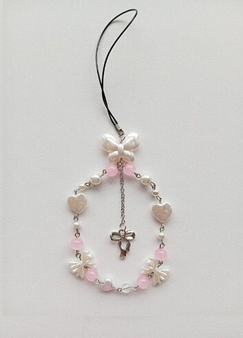 Y2k Coquette Cute Pinterest tarzı Fiyonklu Pembe Kuvars Charm An