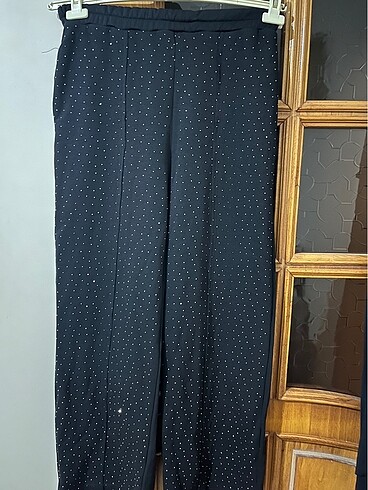 Taşlı siyah eşofman altı