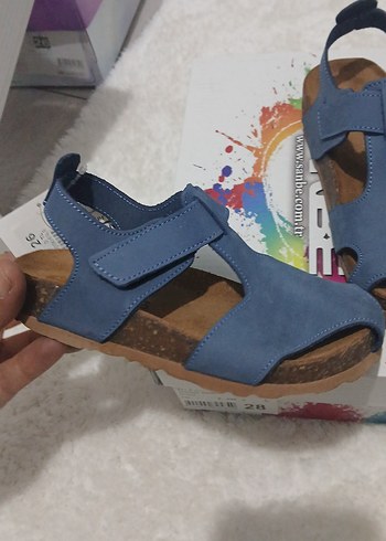 30 Beden mavi Renk Mavi Erkek Çocuk Tokalı Sandalet