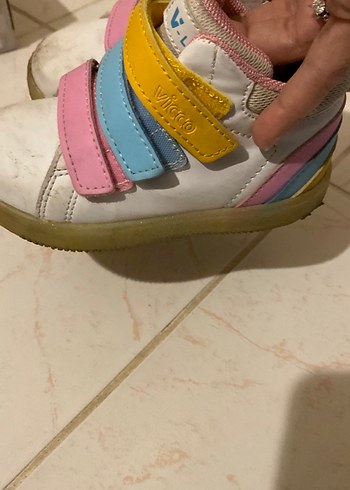 Kız Çocuk Pastel Renkli Cırtlı Spor Ayakkabı 24 numara isikli - Görsel 2