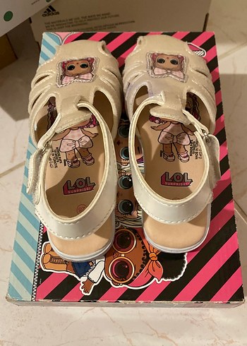 Kız Çocuk Beyaz Desenli Cırt Cırtlı Sandalet LOL bebek - Görsel 3