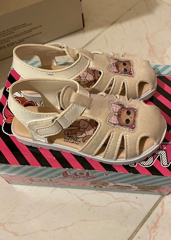 Kız Çocuk Beyaz Desenli Cırt Cırtlı Sandalet LOL bebek - Görsel 4