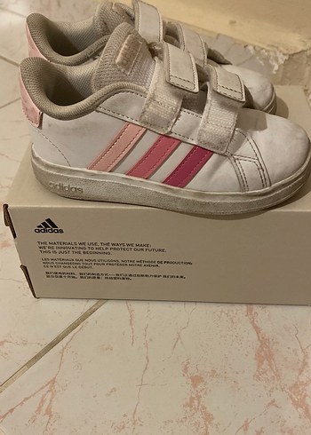 Kız Çocuk Beyaz Spor Ayakkabı Velcro adidas 26 numara - Görsel 2