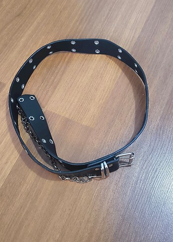 Deri Tokalı Kadın İkili Kemer beyaz-siyah - Görsel 5