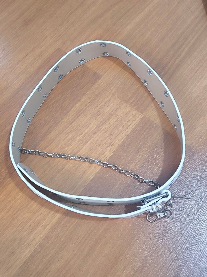 Deri Tokalı Kadın İkili Kemer beyaz-siyah - Görsel 4