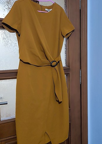 Kahverengi Kemerli Midi Kadın Elbise - Görsel 2