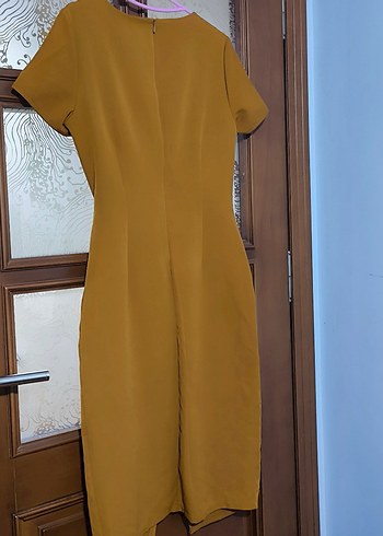 Kahverengi Kemerli Midi Kadın Elbise - Görsel 5