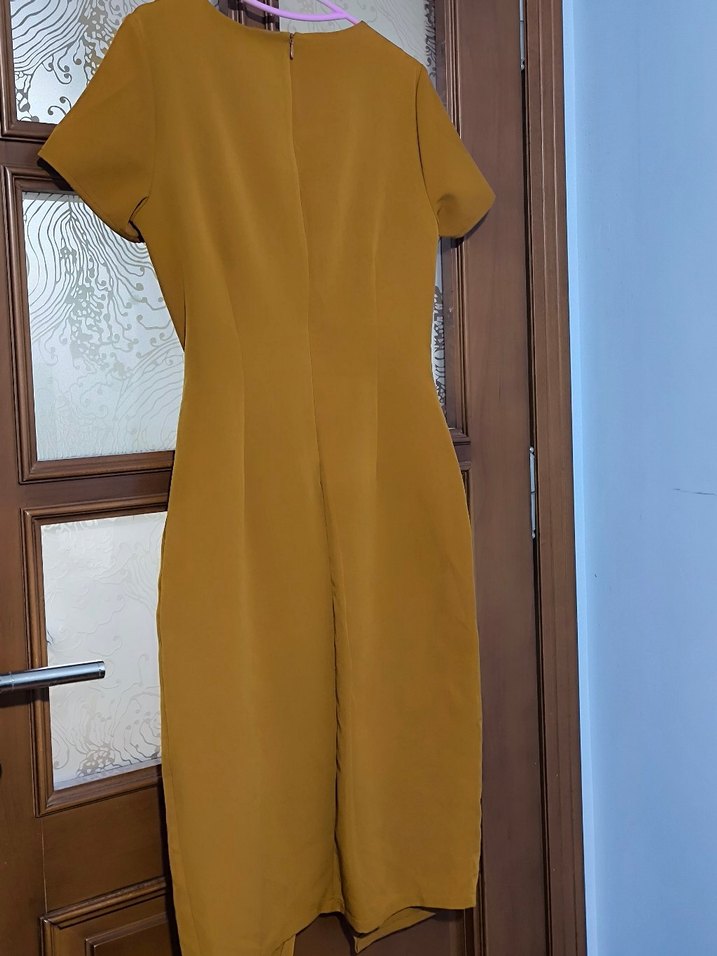 Kahverengi Kemerli Midi Kadın Elbise - Görsel 5