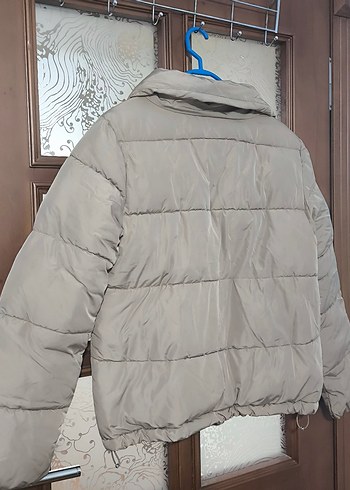 Bej Fermuarlı Kadın Kışlık Mont - Görsel 4