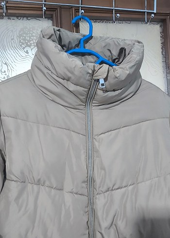 Bej Fermuarlı Kadın Kışlık Mont - Görsel 5