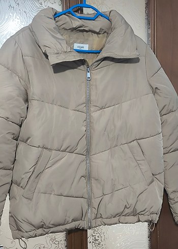 Bej Fermuarlı Kadın Kışlık Mont - Görsel 2