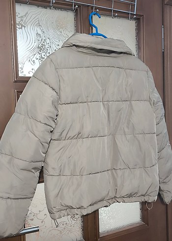 Bej Fermuarlı Kadın Kışlık Mont - Görsel 3