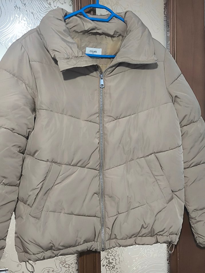 Bej Fermuarlı Kadın Kışlık Mont - Görsel 2