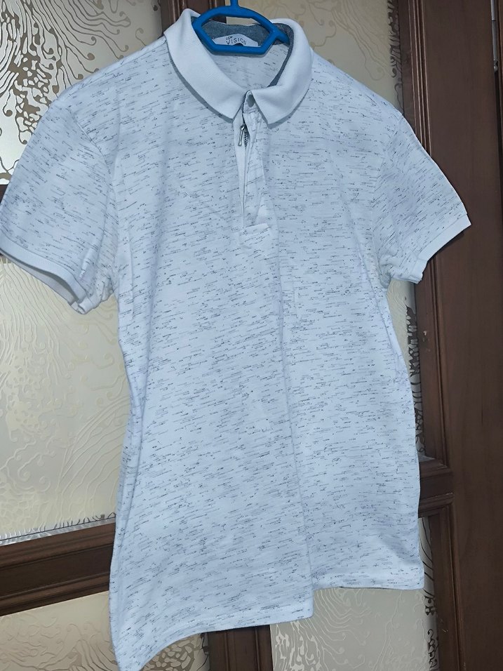 Fermuarlı Beyaz Erkek Polo Tişört - Görsel 3