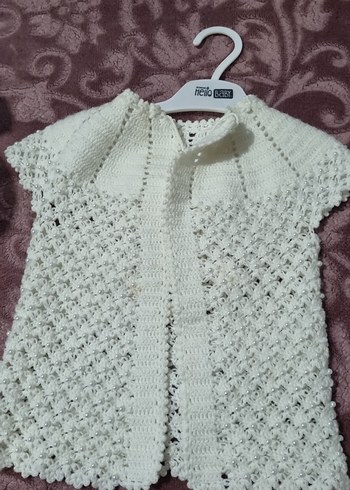 Diger Kız Çocuk Örgü Kolsuz Hırka Beyaz