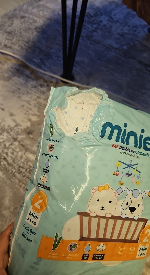 Minies Organik Bebek Bezi Mini 3-6 kg 60'lı - Görsel 2