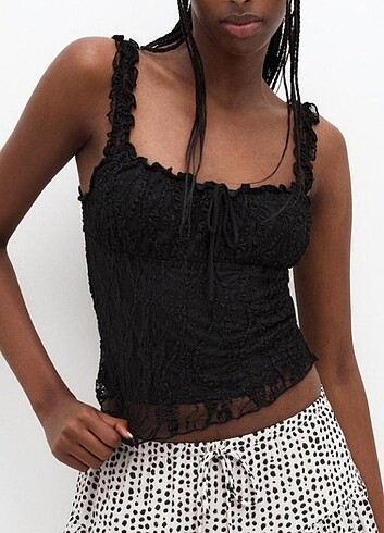 Pull and Bear Pull&bear dantel üst 